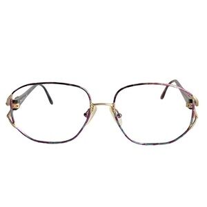 Vintage Christian Dior Eyeglasses Frames Purple Green Thin Glasses Retro 70s 80s